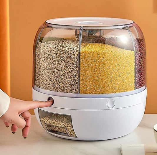 Multi-Compartment Grain & Rice Dispenser for Clean & Easy Kitchen Stora